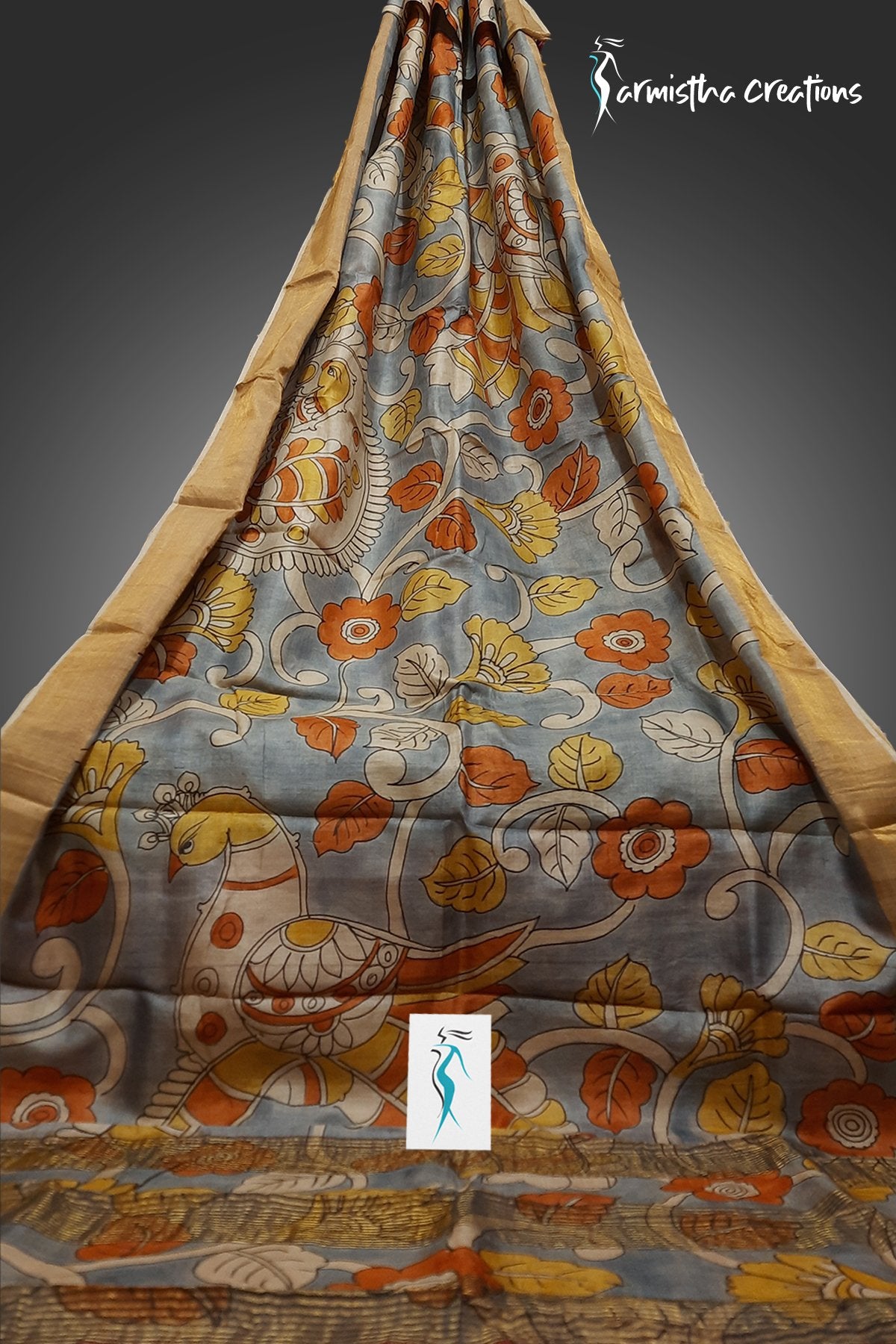 Zari Tussar Saree With Hand Kalamkari zthpk-011 image 0