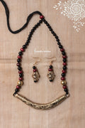 Hand-Made Dokra Mala (Hasuli Mala, Black-Maroon) image 0