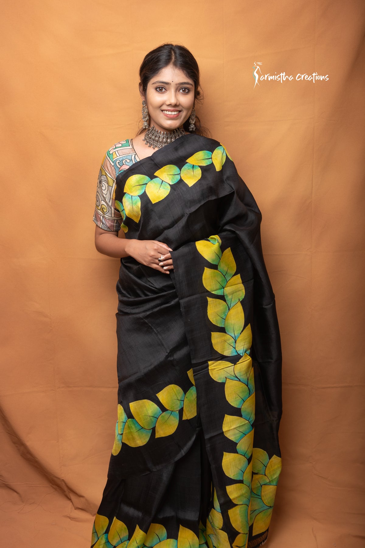 Kajal – Hand Painted Pure Bishnupuri Silk Saree