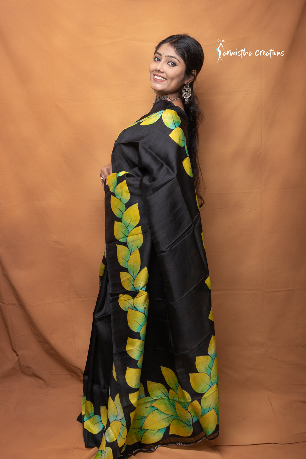Kajal – Hand Painted Pure Bishnupuri Silk Saree