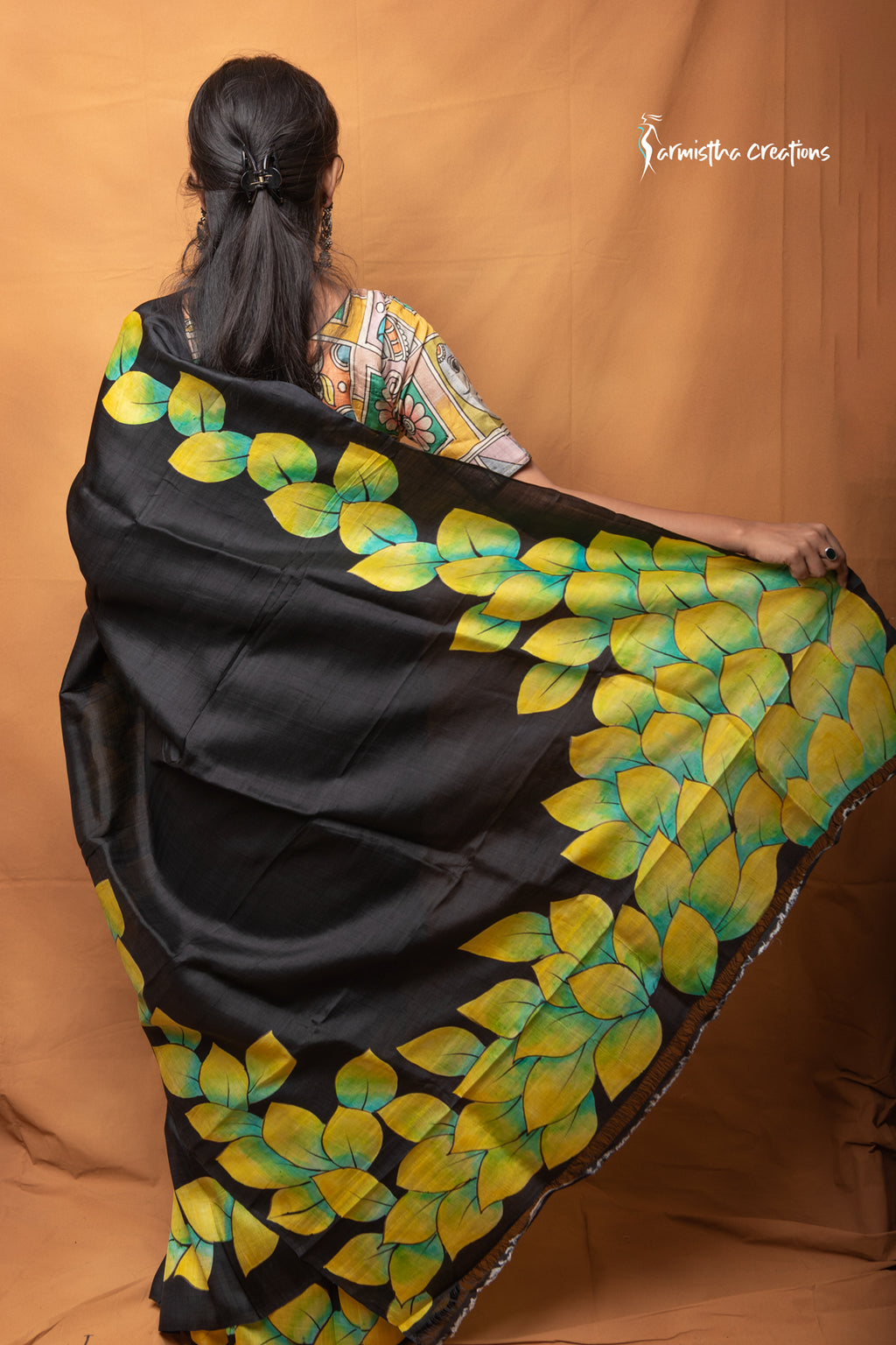 Kajal – Hand Painted Pure Bishnupuri Silk Saree