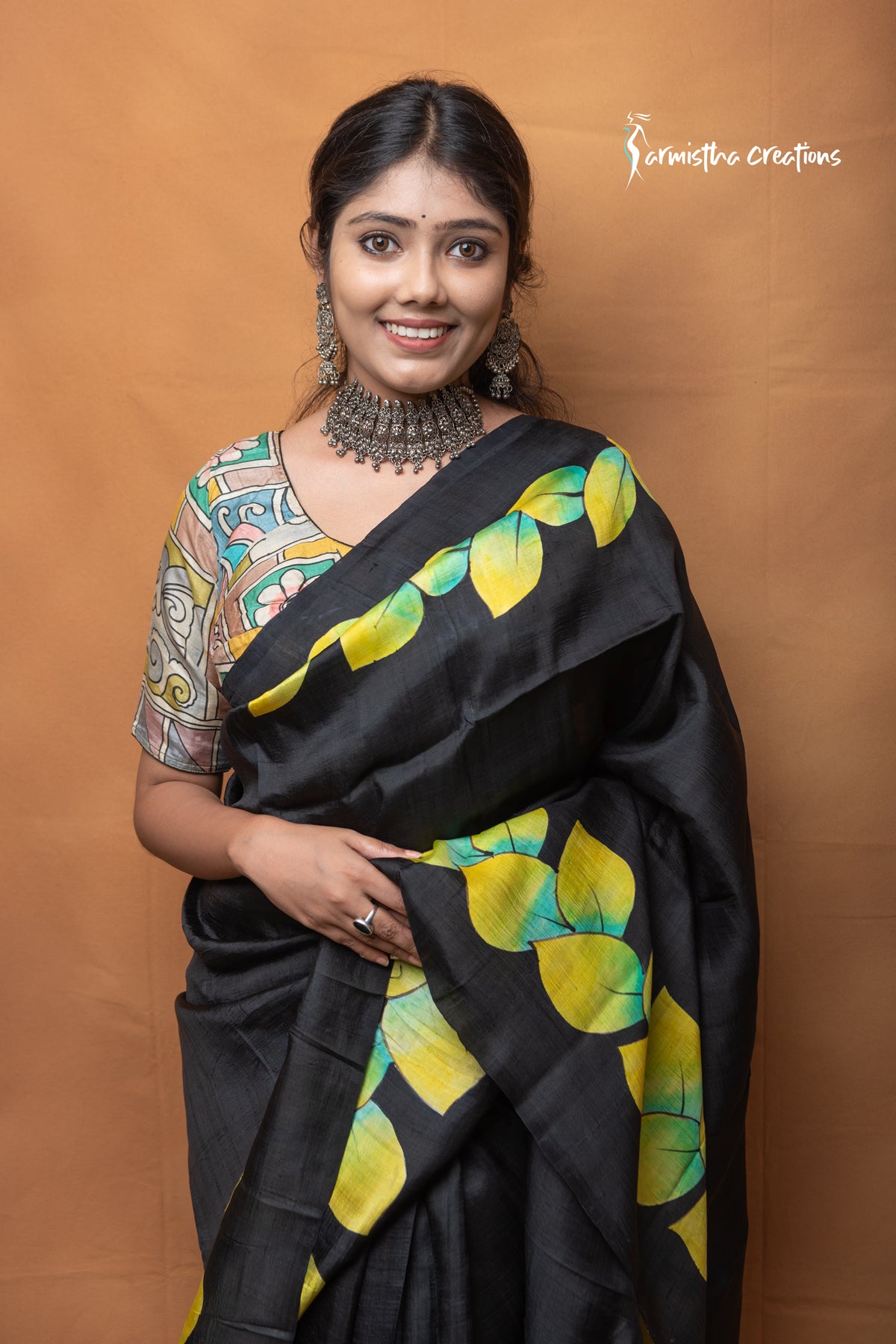 Kajal – Hand Painted Pure Bishnupuri Silk Saree