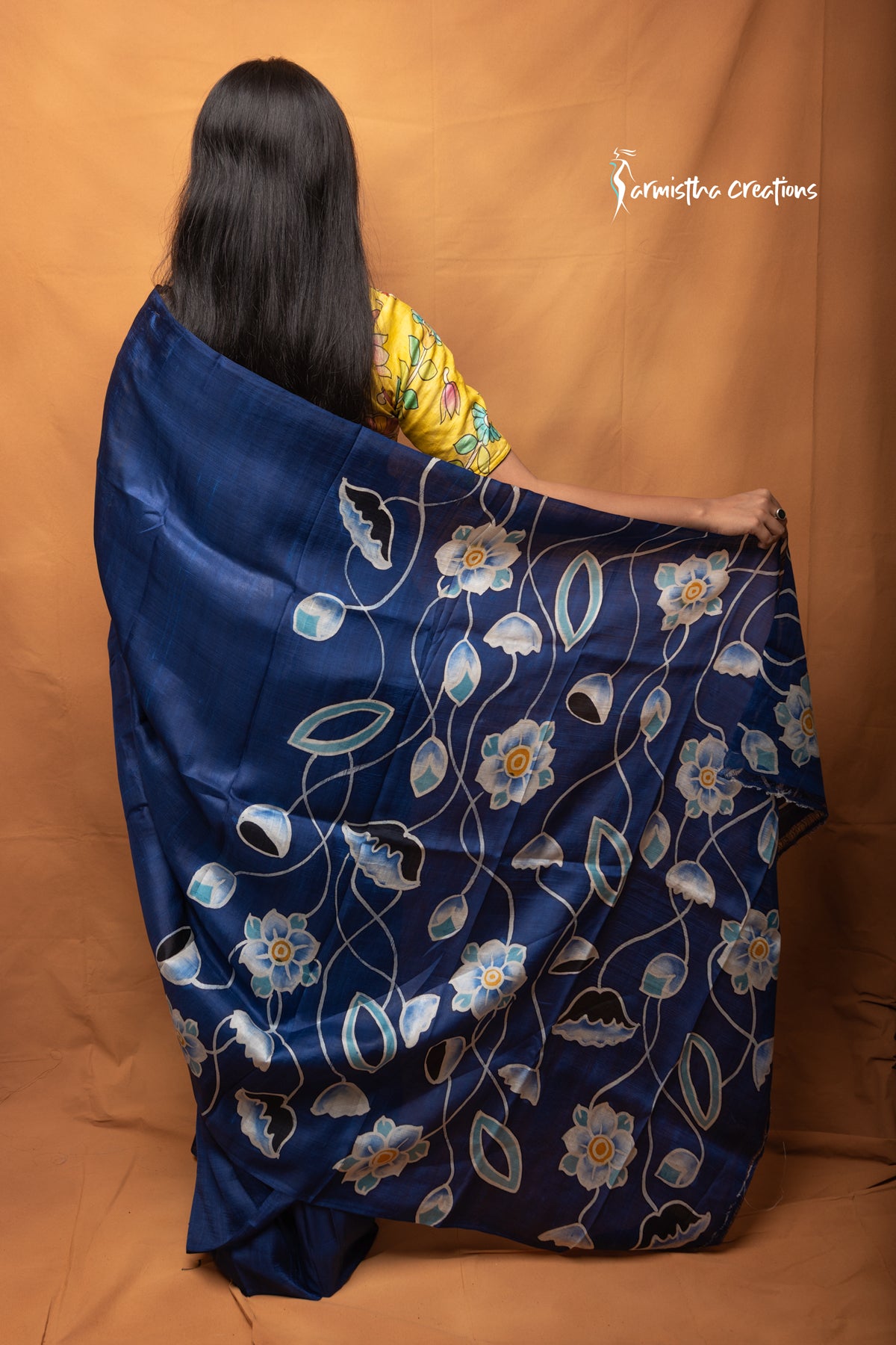 Neelanjali – Hand Painted Yellow Pure Bishnupuri Silk Saree