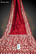 Bishnupuri Silk Saree With Hand Batik Work (Red) | bssp-013