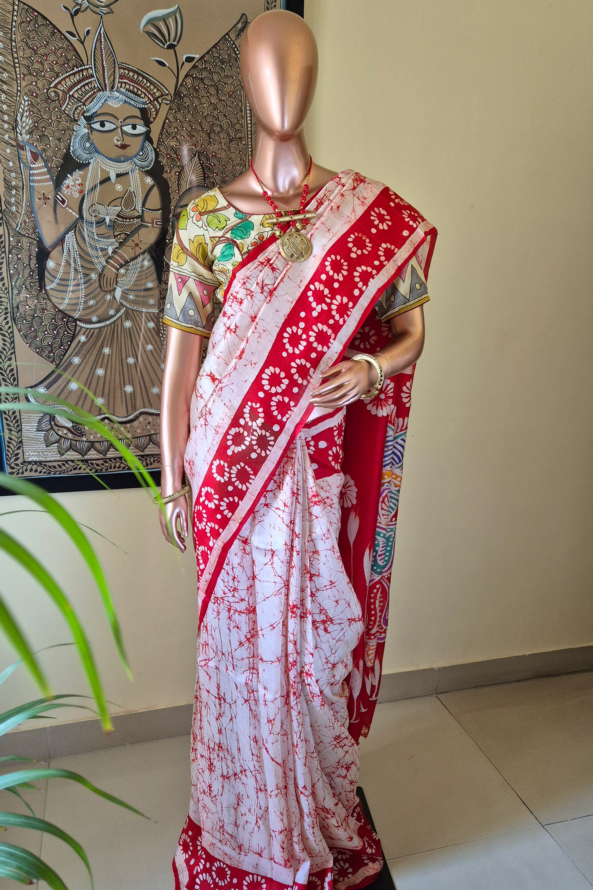 Bishnupuri Silk Saree With Wax Batik | bswb-007
