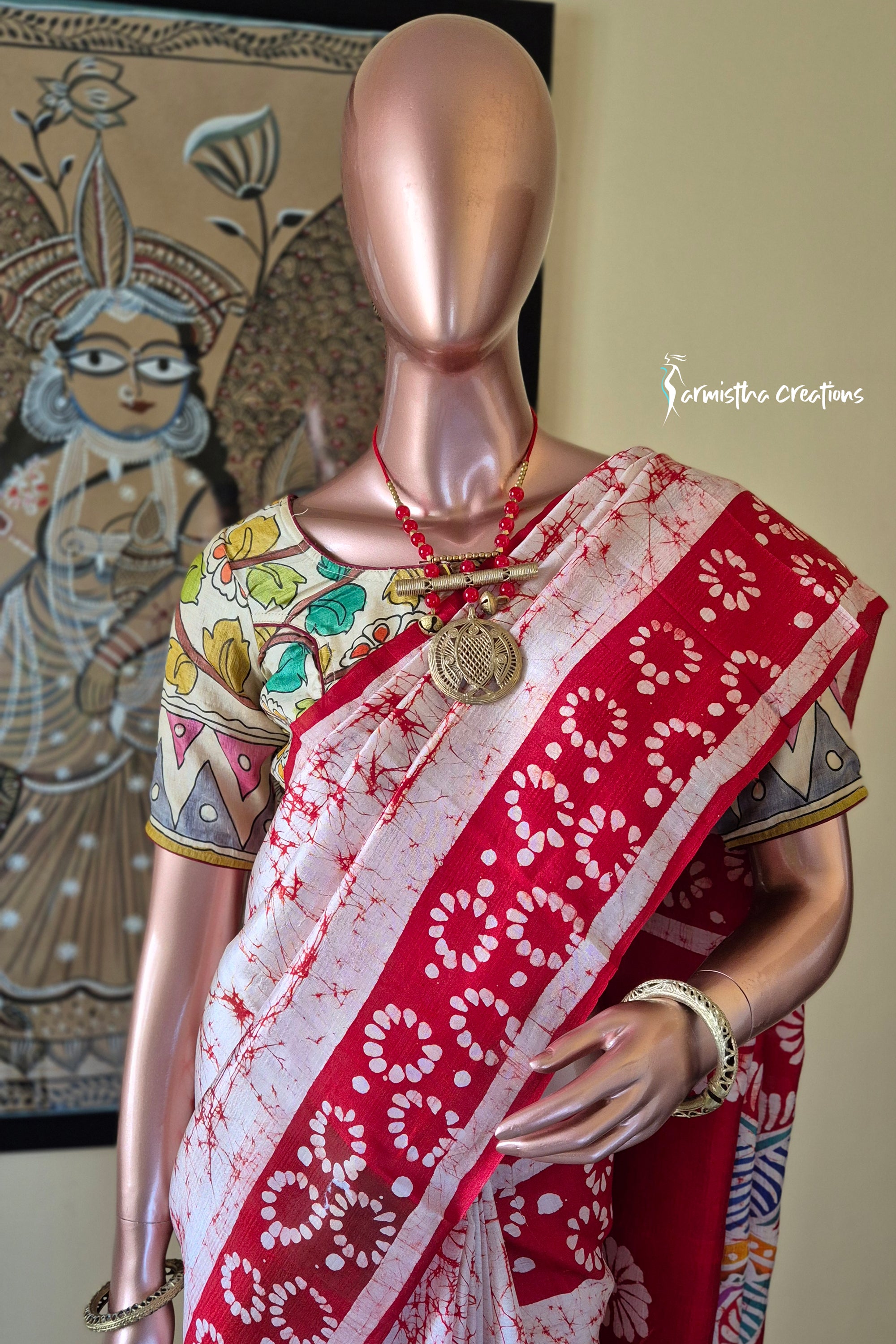 Bishnupuri Silk Saree With Wax Batik | bswb-007