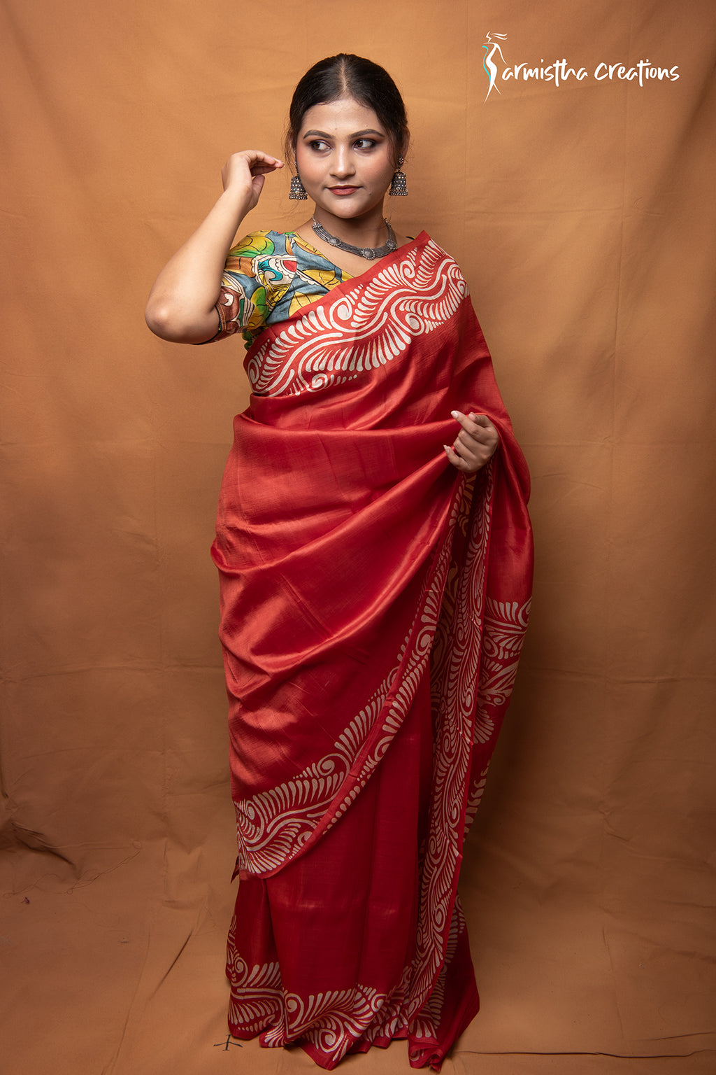 Raktim Rekha – Hand Painted Yellow Pure Bishnupuri Silk Saree