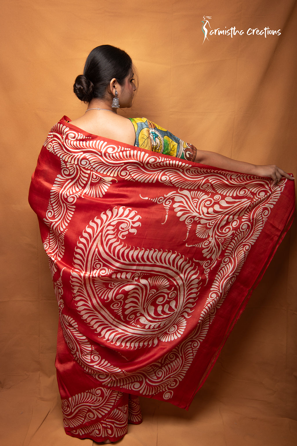 Raktim Rekha – Hand Painted Yellow Pure Bishnupuri Silk Saree