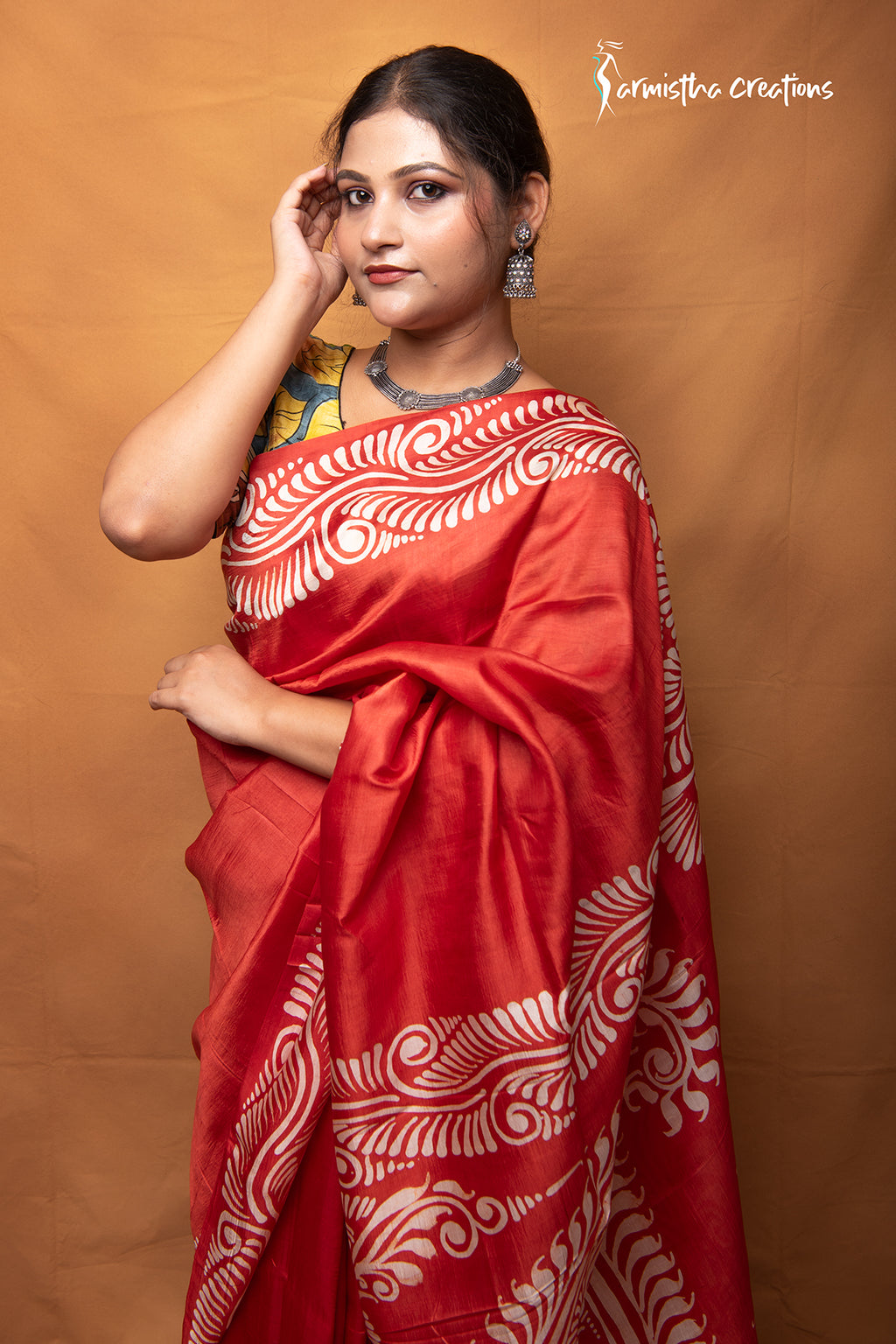 Raktim Rekha – Hand Painted Yellow Pure Bishnupuri Silk Saree