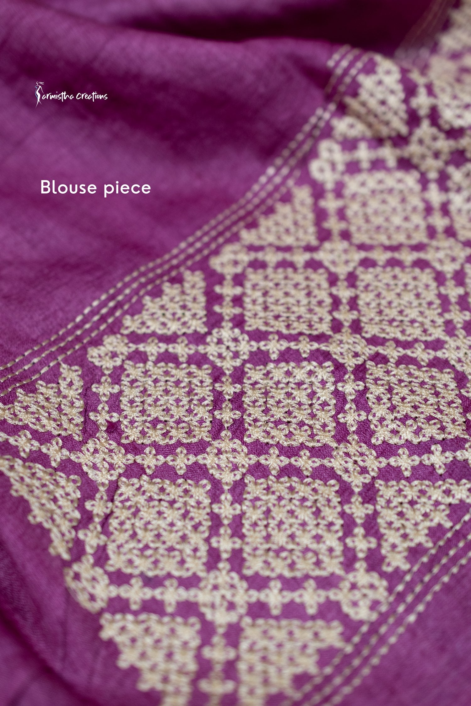 Tussar Kutchwork Saree in Orange and Pink ptkw-001 image 5
