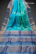 Zari Border Pure Desi Tassar Silk Saree With Hand-Block Printing dtzbhbp-050 image 0