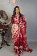 Bishnupuri Silk Saree With Wax Batik (bswb-005) image 0