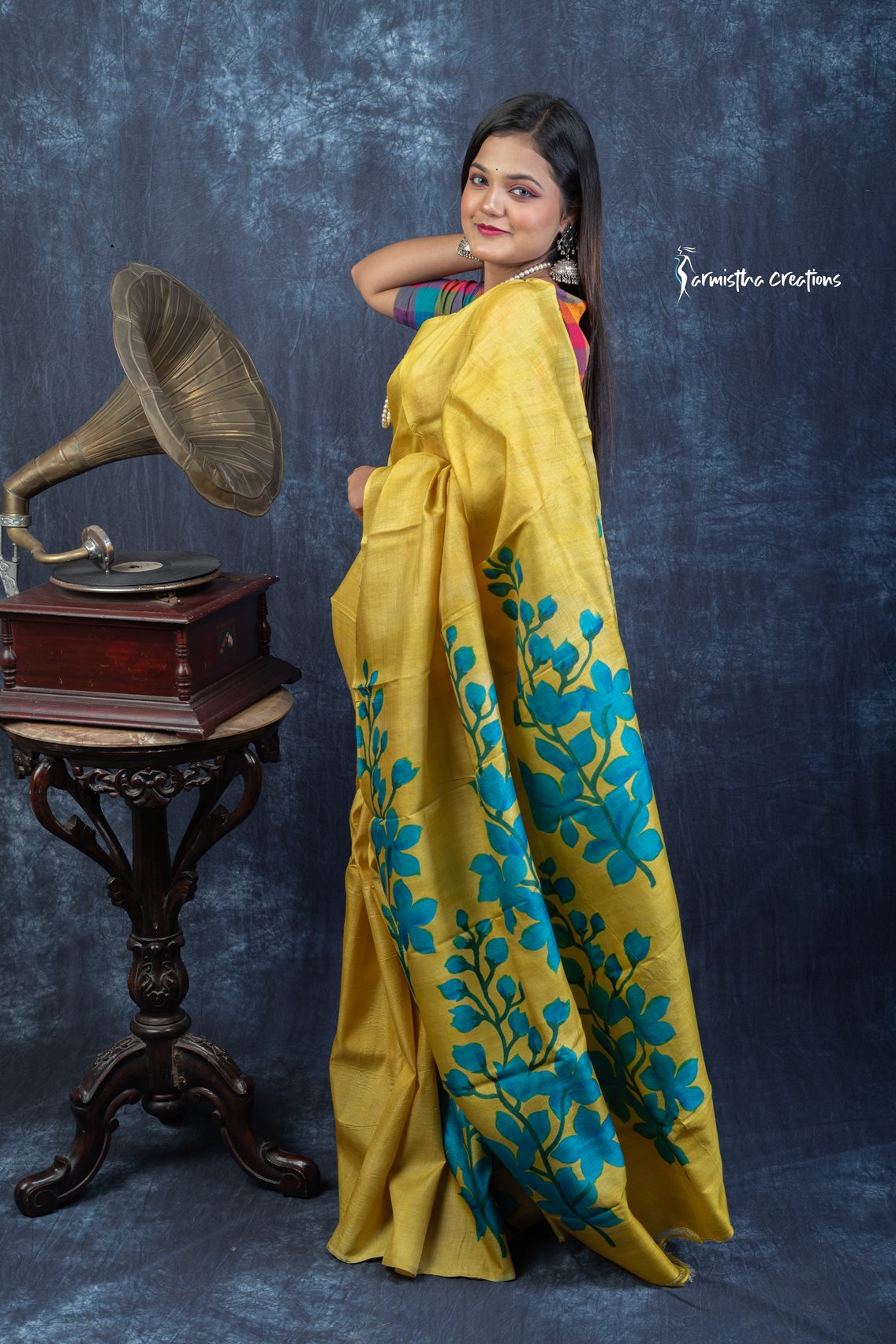 Aabhaa – Hand Painted Pure Tussar Silk Saree | hpts-001 image 5