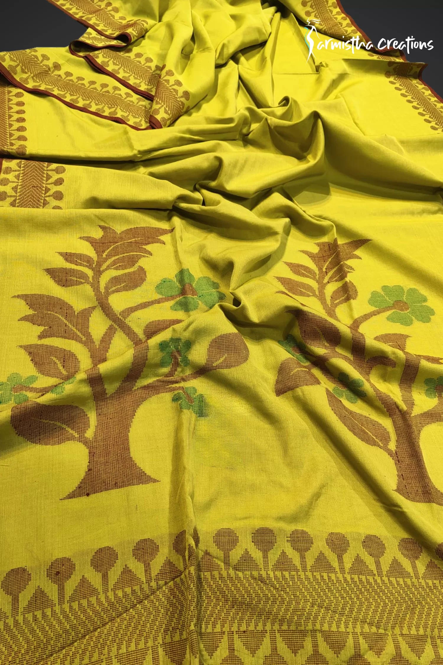 Handloom Cotton Jamdani Yellow image 0
