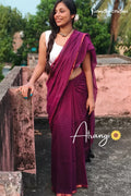 Atrangi Pure Mul Cotton Saree Maroon image 0