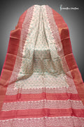 Zari Border Pure Desi Tussar Silk Saree With Hand-Block Printing dtzbhbp-105 image 0