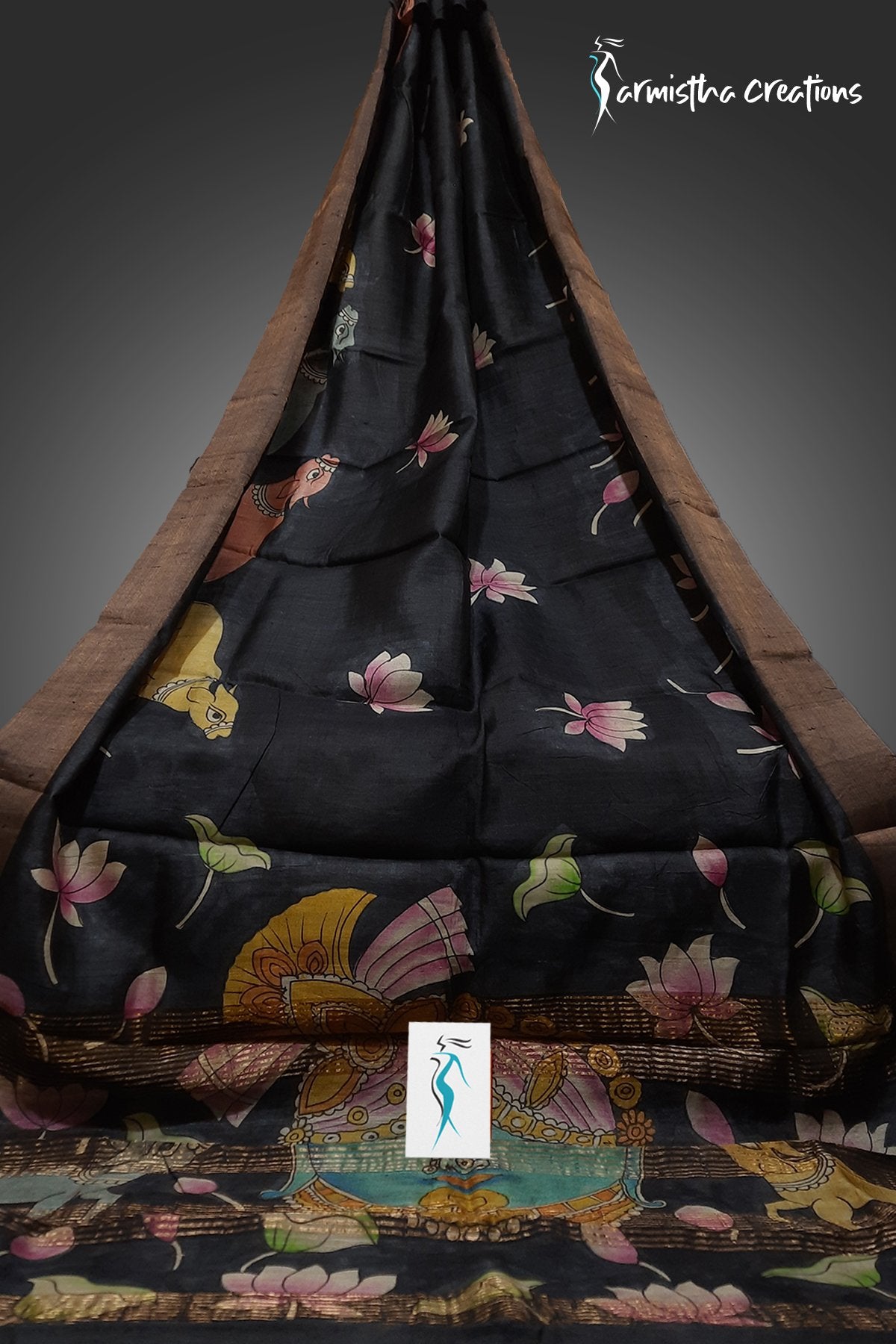 Zari Tussar Saree With Hand Kalamkari zthpk-020 image 0