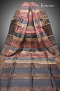 Zari Border Pure Desi Tussar Silk Saree With Hand-Block Printing dtzbhbp-121 image 0