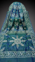 Hand-Block Printed Pure Bishnupuri Katan Silk Saree image 0