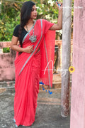 Atrangi Pure Mul Cotton Saree Red image 0