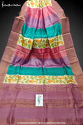 Zari Border Pure Desi Tussar Silk Saree With Hand-Block Printing | dtzbhbp-090