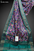 Zari Border Pure Desi Tussar Silk Saree With Hand-Block Printing | dtzbhbp-097