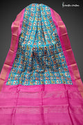 Rangrez – Multicoloured Block Printed Zari Border Pure Tussar Silk Saree | dtzbhbp-130