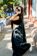 Pure Cotton Saree Black image 0