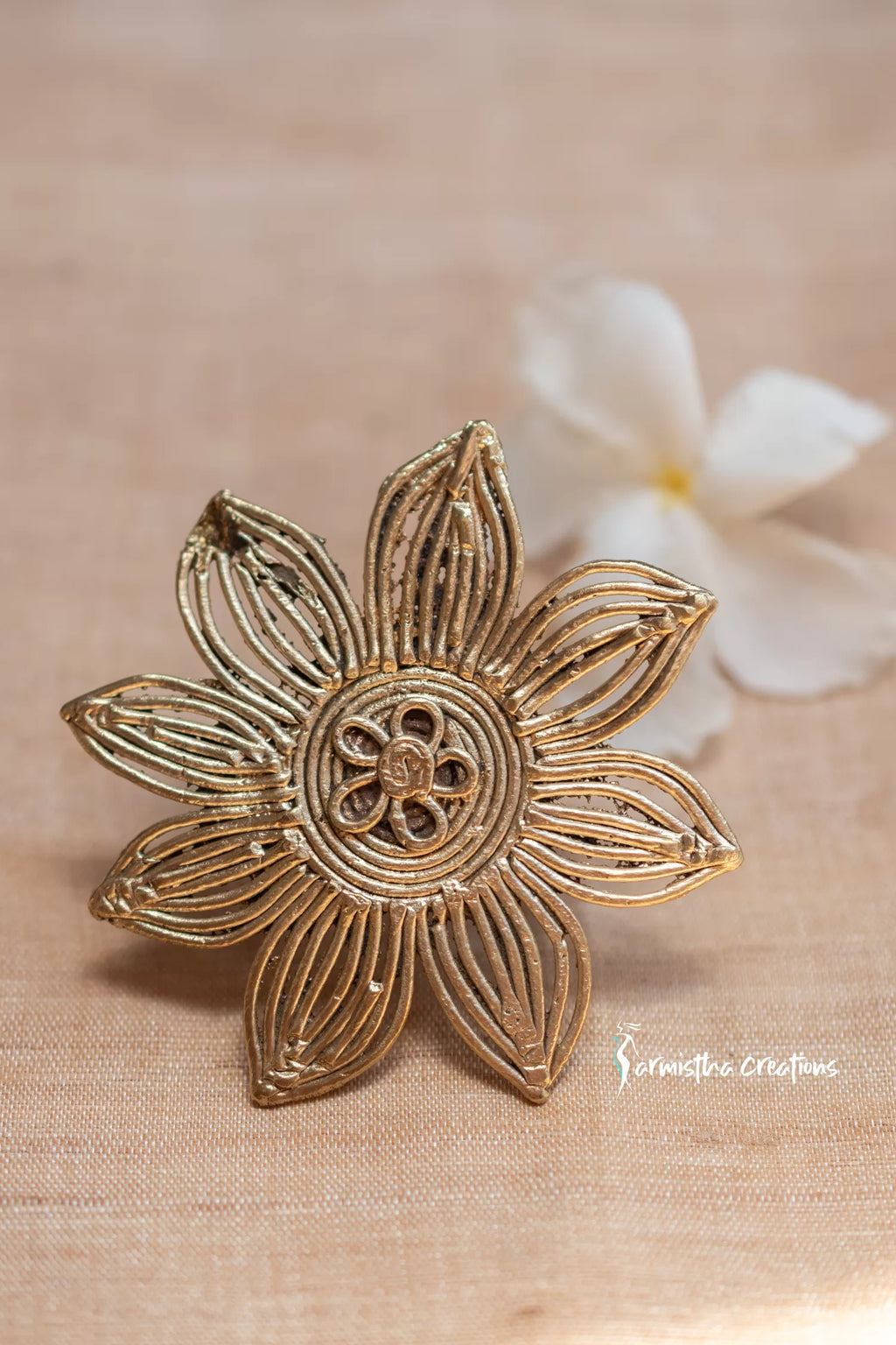 Sunflower Dokra Ring image 0