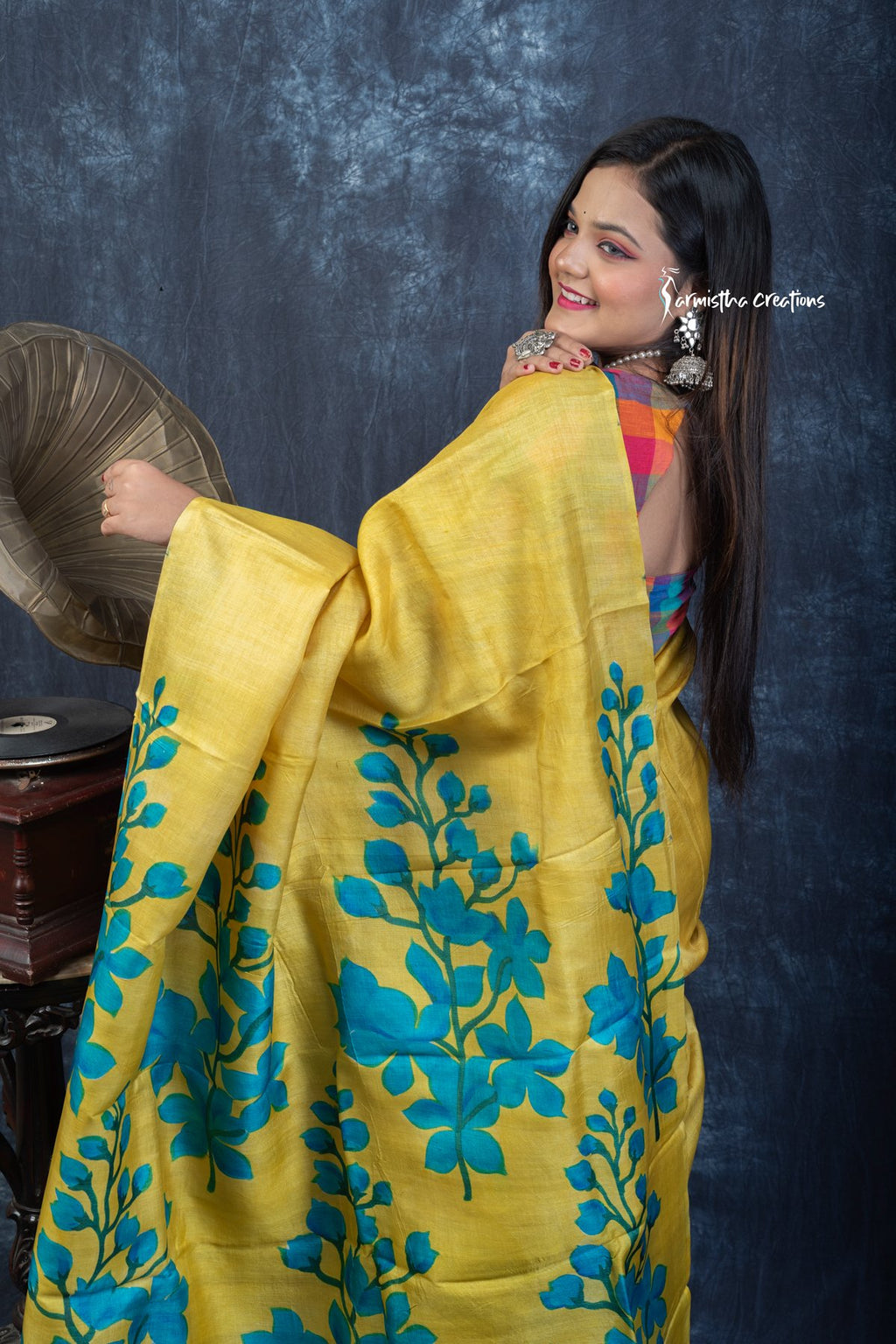 Aabhaa – Hand Painted Pure Tussar Silk Saree | hpts-001 image 4