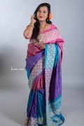 Multicoloured Tussar Kutchwork Saree ptkw-007 image 0