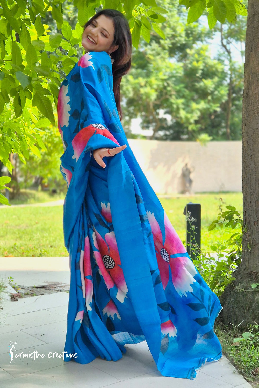 Prussian Winter Saree – Bishnupuri Silk Saree | bshp-012 image 0