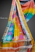 Zari Border Pure Desi Tussar Silk Saree With Hand-Block Printing dtzbhbp-066 image 0