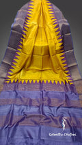 Zari Border Pure Desi Tussar Silk Saree With Hand-Block Printing dtzbhbp-015 image 0