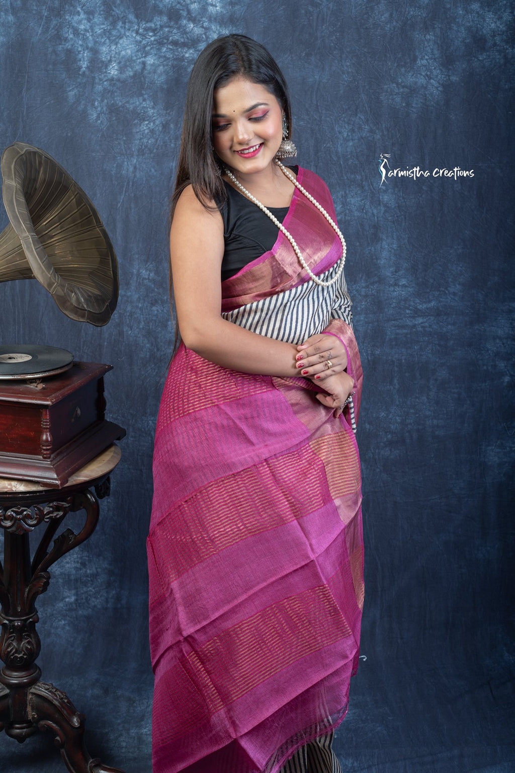 Royal Raga – Block Printed Zari Tussar Silk Saree | dtzbhbp-116 image 5