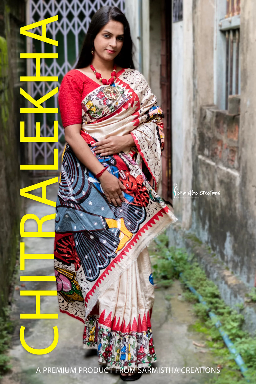 Uma - Silk Mark Certified Hand-Painted Tussar image 1