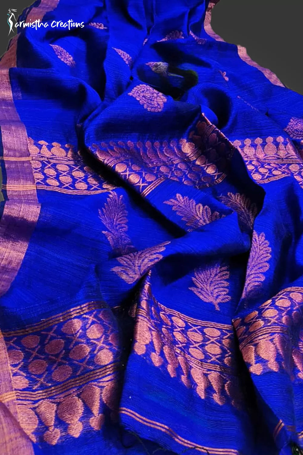 Matka Benarasi Saree Royal Blue image 0
