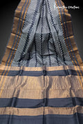 Zari Border Pure Desi Tussar Silk Saree With Hand-Block Printing dtzbhbp-033 image 0