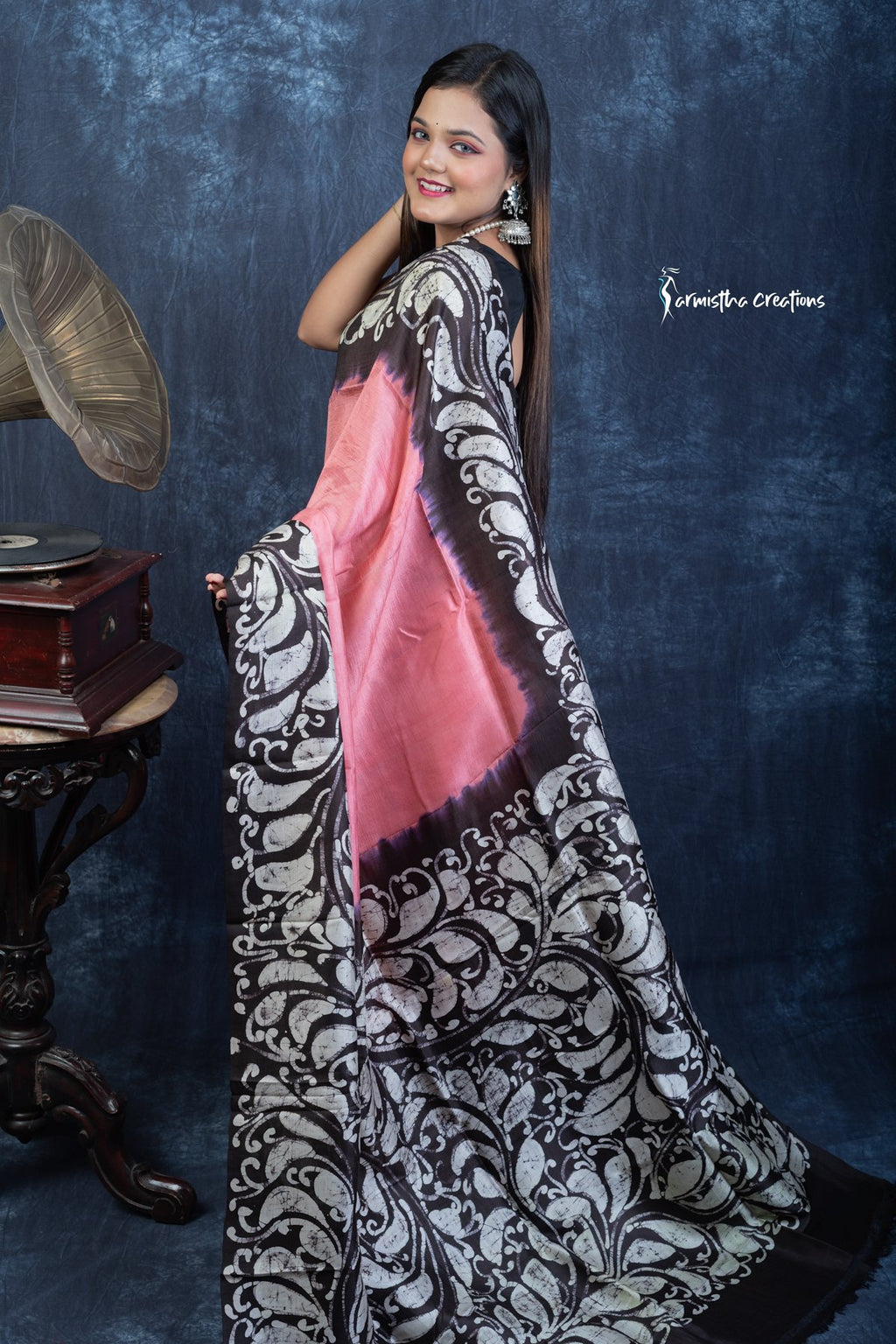 Noor-e-Nazaakat – Hand Batik Pure Bishnupuri Silk Saree | bssp-017 image 0